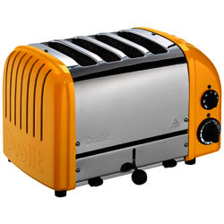 Dualit Made to Order Classic 4-Slice Toaster Stainless Steel/Broom Yellow Gloss